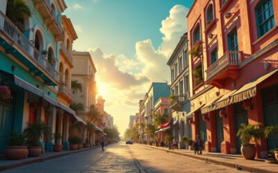Miami skyline at sunset, symbolizing hope and the vibrant Cuban diaspora's call for freedom in Cuba.